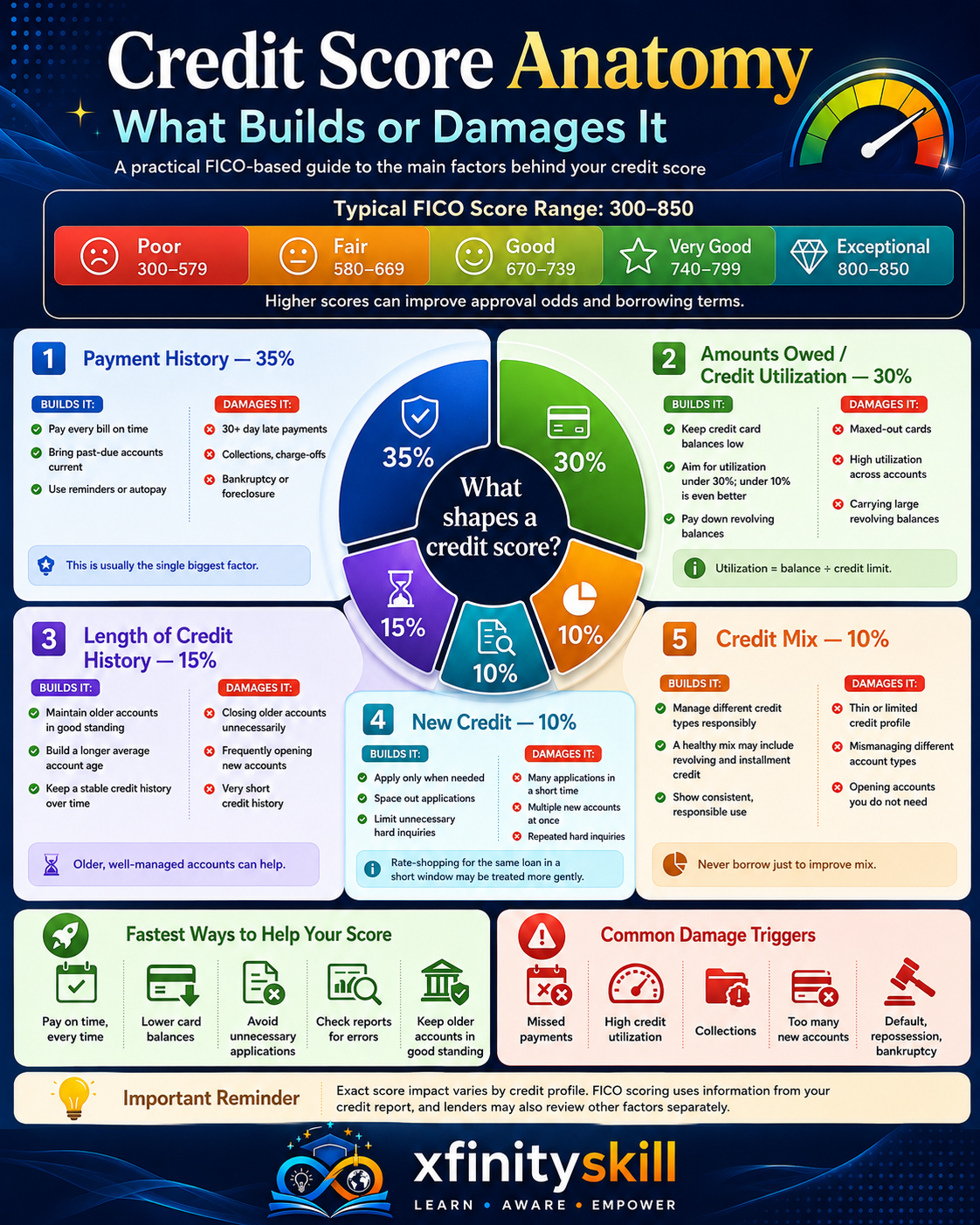 Credit Score Anatomy: What Builds or Damages It
