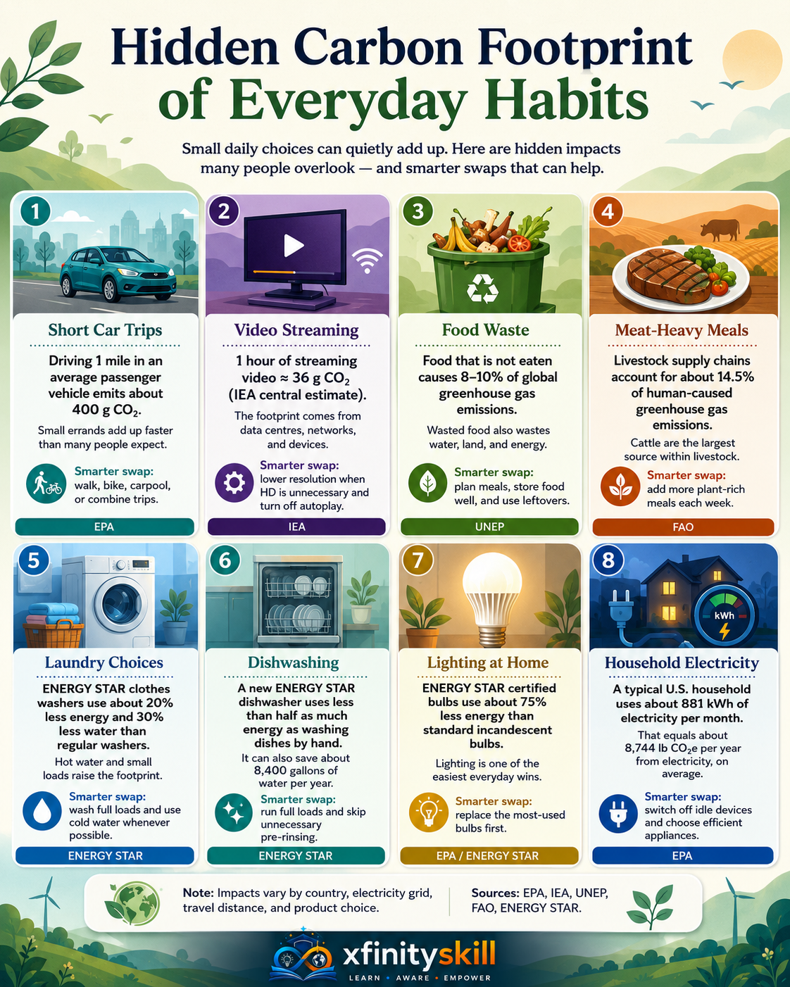 Hidden Carbon Footprint of Everyday Habits