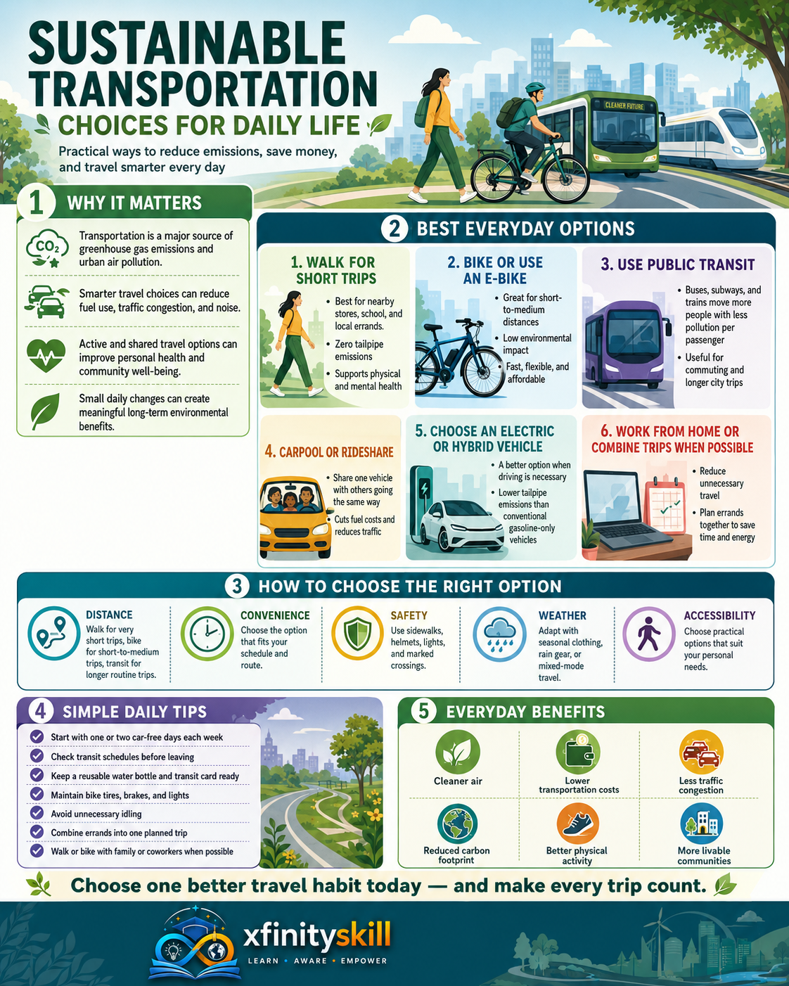 Sustainable Transportation Choices for Daily Life